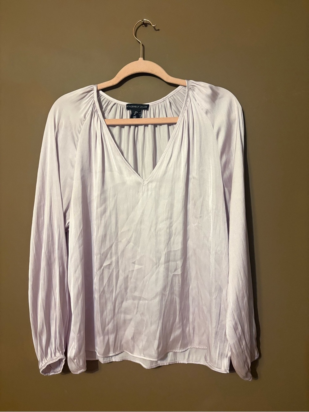 Sincerely Jules Lilac V-Neck Long Sleeve Blouse